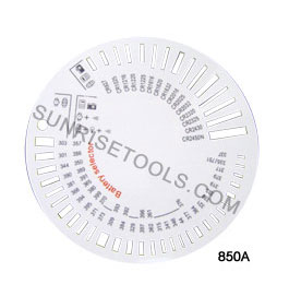 Battery Selecting Chart Plastic Round