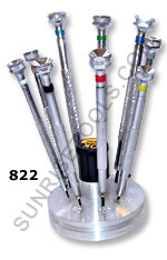 Screw Driver Set On Fixed Stand With Spare Blades 